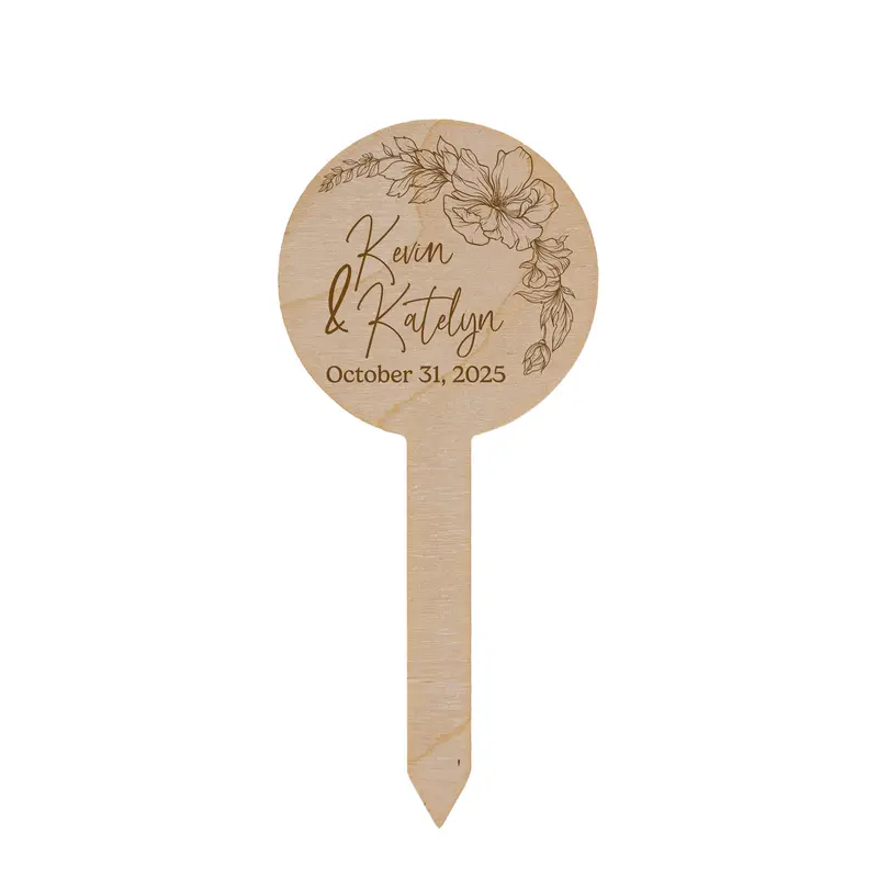Handcrafted Floral Frame Wooden Plant Tag Set – 10-Pack, Made in USA
