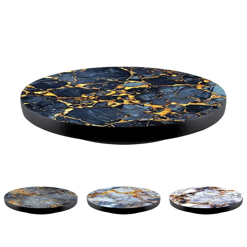 Handcrafted Marble Lazy Susan with Gold Accents – Three Size Options for Kitchen Tables