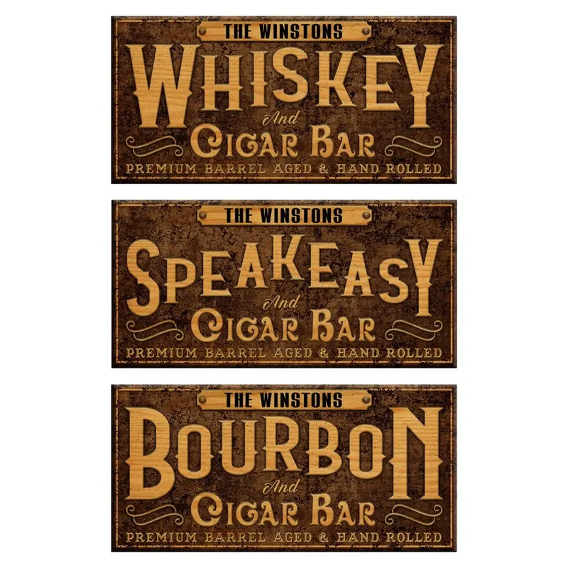Handcrafted Wooden Bar Sign – Retro Bar Decor – 11.75″ x 23.75″ – Multiple Layout Options
