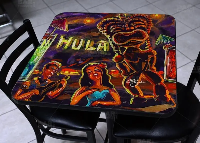 Hulu Bar Vintage-Style Square Wooden Table Top – Two Sizes Offered