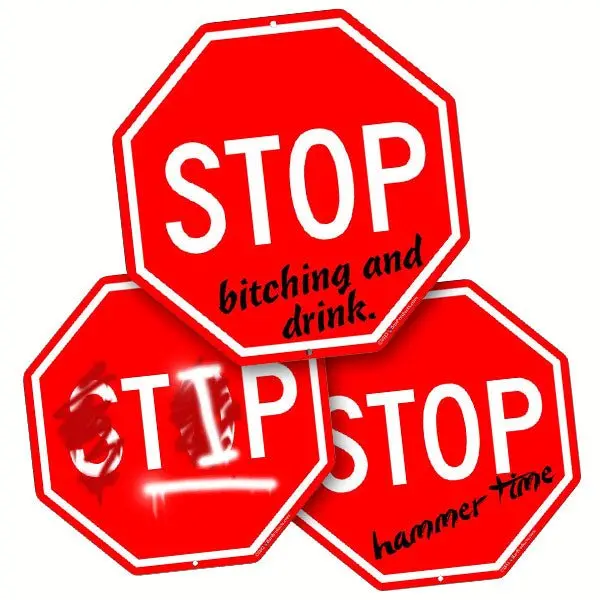 Humorous Stop Sign Metal Bar Decor – Kolorcoat™ Series