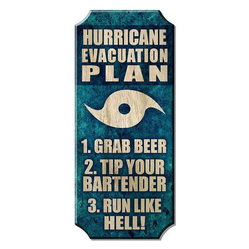 Hurricane Evacuation Plan Wooden Plaque – Kolorcoat™ Safety Sign