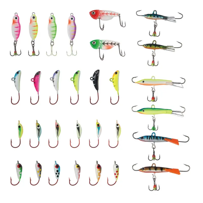 Ice Fishing Glow-Jig Kit – 30-Piece Premium Perch, Walleye & Pike Lure Set