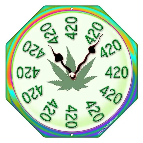It’s 420 Somewhere Wall Clock – Kolorcoat Metal Bar Sign
