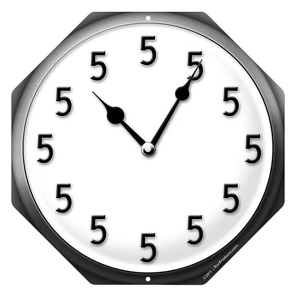 “It’s 5 O’Clock Somewhere” Wall Clock – Kolorcoat™ Metal Bar Sign