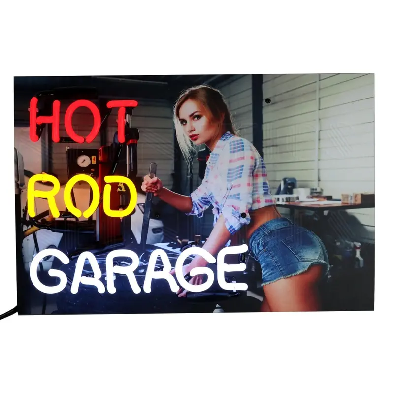 Junior Hot Rod Garage Neon Wall Sign – Retro Automotive Theme