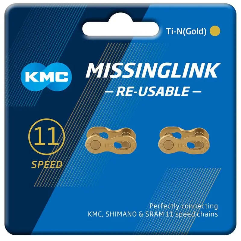 KMC 11-Speed Reusable MissingLink – Titanium-Nitride Coated (Gold)