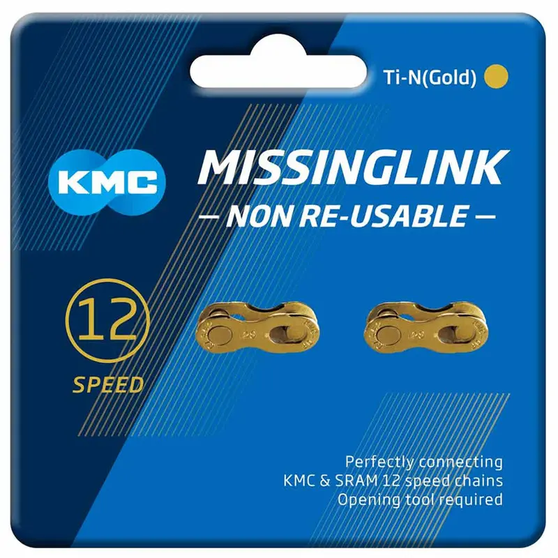 KMC 12-Speed Non-Reusable MissingLink – Titanium-Nitride Coated (Gold)