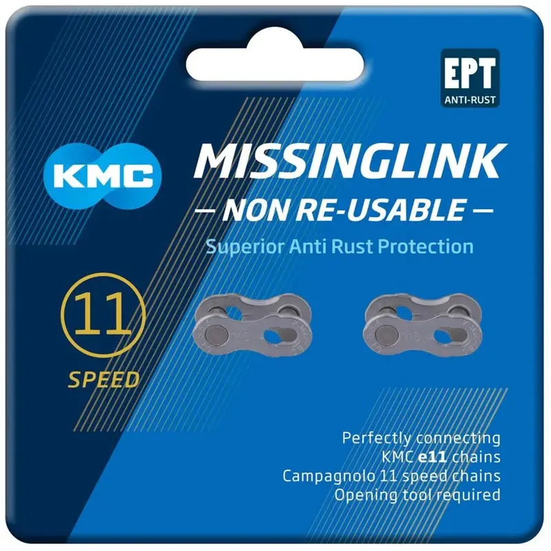 KMC e11 11-Speed Non-Reusable MissingLink – Silver Finish
