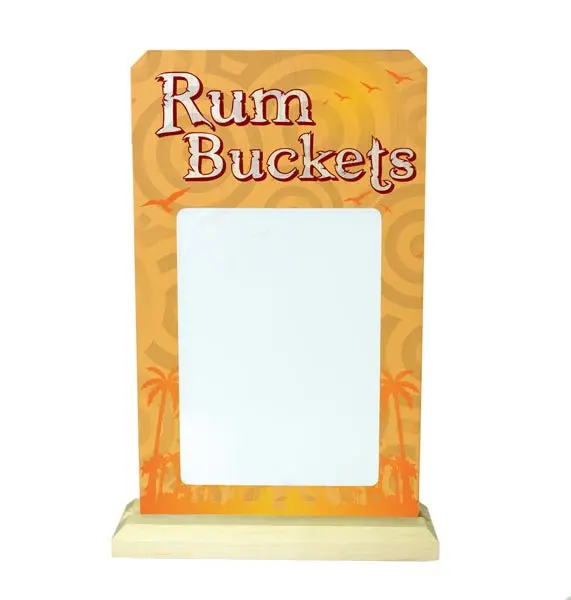 Kolorcoat Dry-Erase Wood Plaque – ‘Rum Bucket Specials’ Menu Board