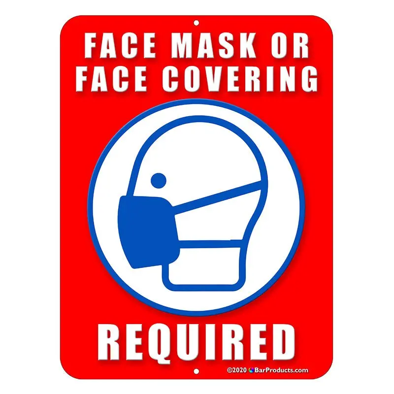 Kolorcoat™ Metal Safety Sign: Face Mask Required (9″ x 12″)