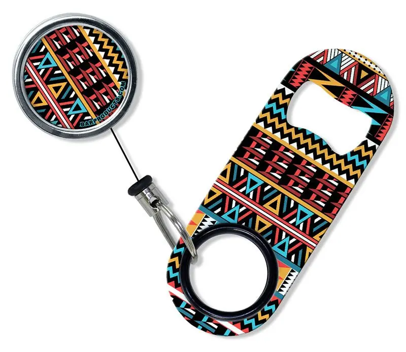 Kolorcoat Mini Retractable Bottle Opener – Aztec Design