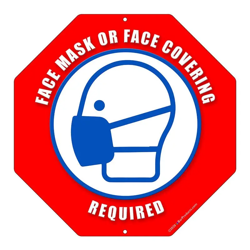 Kolorcoat™ Octagon Metal Safety Sign: Face Mask Required
