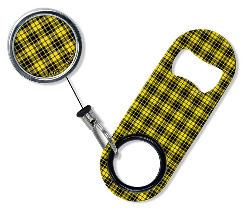 Kolorcoat Portable Retractable Opener – Yellow Plaid Pattern