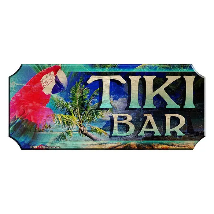 Kolorcoat™ Tiki-Themed Wooden Bar Sign Plaque