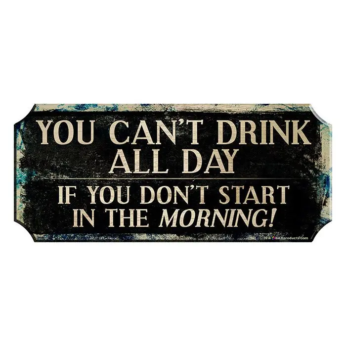 Kolorcoat™ Wood Bar Sign – “Drink All Day” Statement Piece