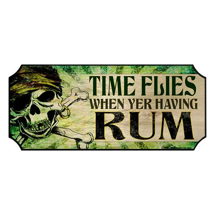 Kolorcoat™ Wooden Bar Plaque – ‘Time Flies’ Motif