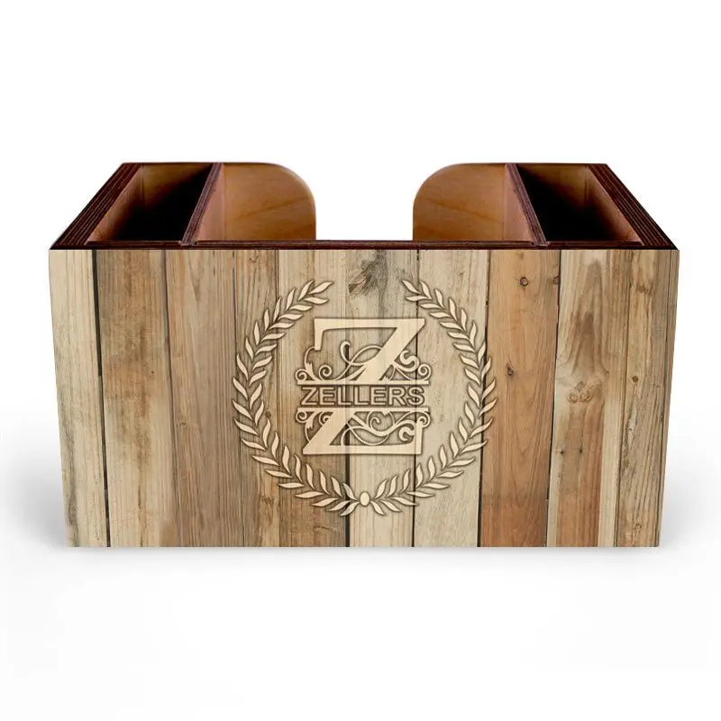 Leaf-Embellished Wooden Bar Caddy – White-Finished Customizable Organizer
