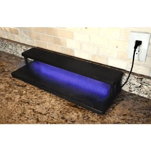 LED Counter Caddies™ Black Straight Shelf – 24″ Liquor or Wine Display Stand