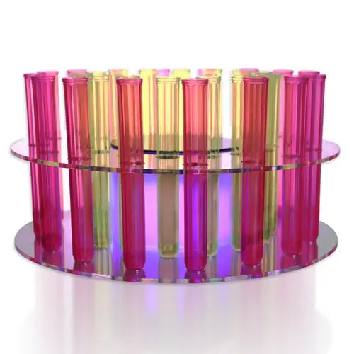 LED Illuminated Test Tube Shot Tray – 32-Hole Bar Display with Remote Control