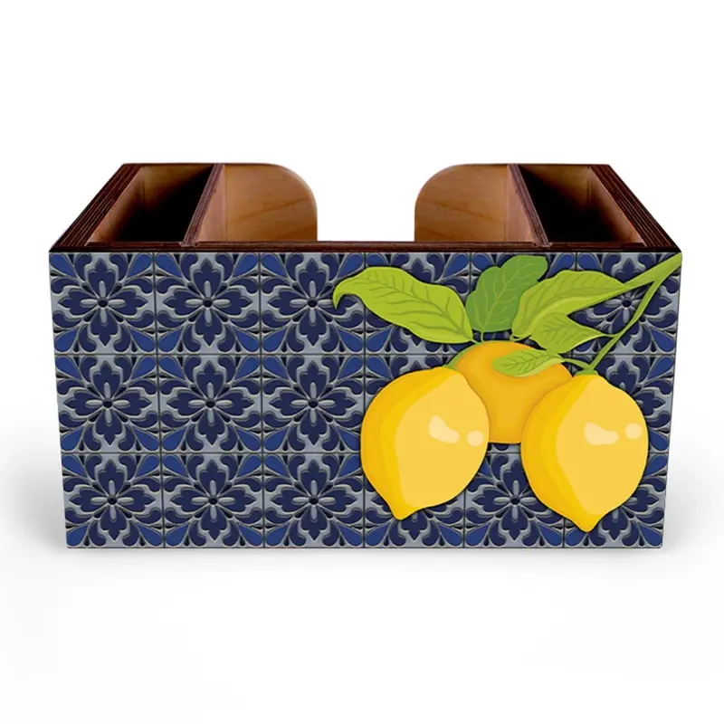 Lemon Tile Design Customizable Wooden Bar Caddy
