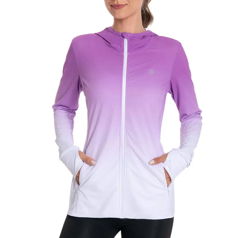 Lightbare Women’s Full-Zip UPF 50+ Sun Protection Hoodie Jacket