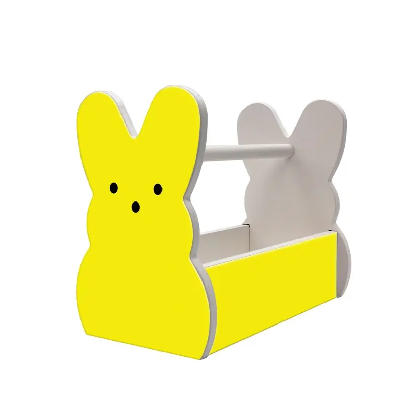 Marshmallow Bunny Wooden Basket – Soft-Style Easter Basket with Multi-Color Options