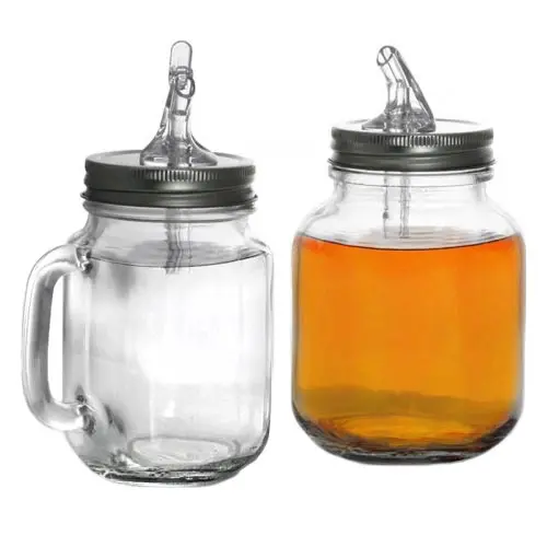 Mason Jar Lid with Integrated Pour Spout – Metal Version