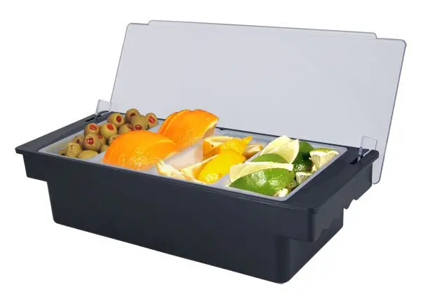 Matte Black 4-Pint Sectional Condiment or Fruit Tray