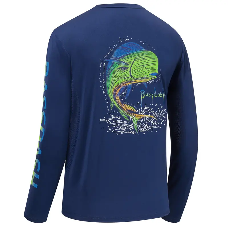 Men’s UPF 50+ Graphic Long-Sleeve UV-Blocking Shirt