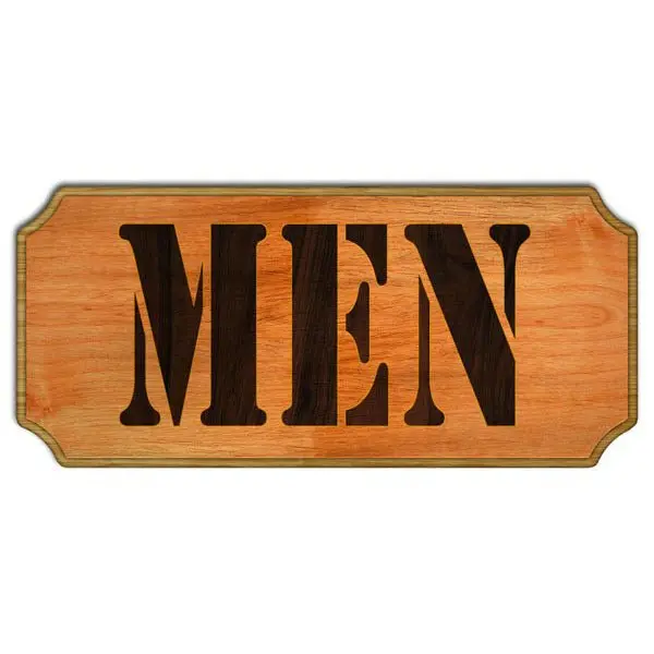 Men’s Wood Plaque Sign with Durable Kolorcoat™ Coating