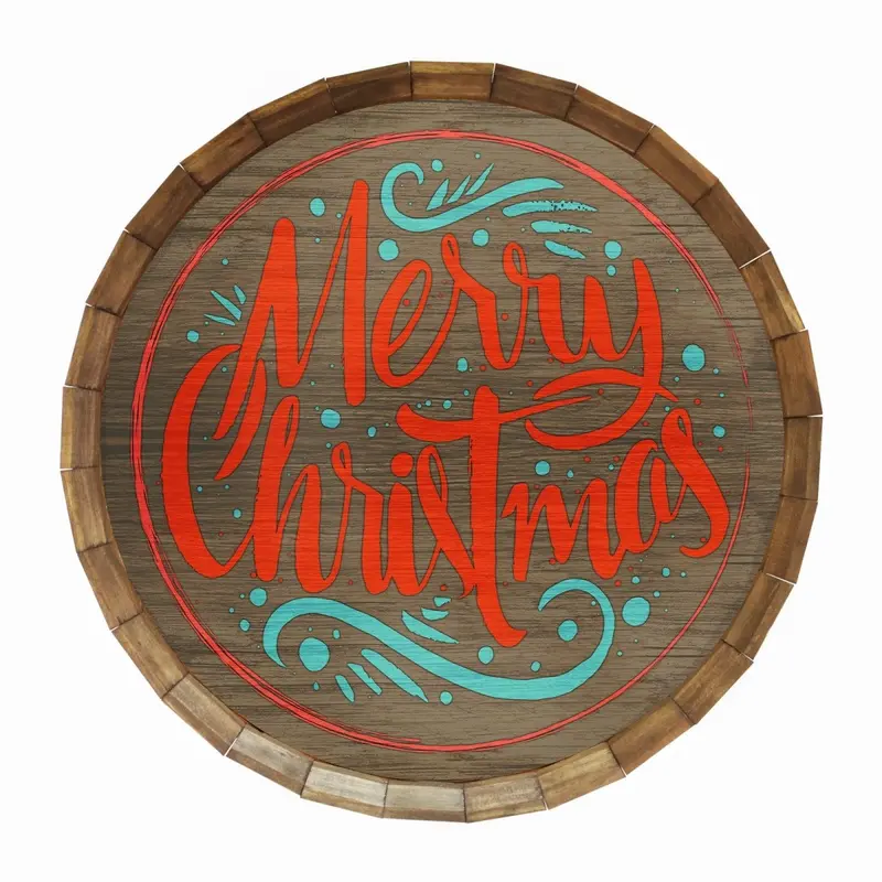 Merry Christmas Barrel-Top Tavern Wall Sign