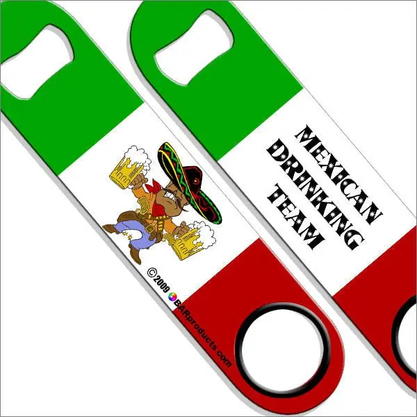 Mexican-Themed Speed Bottle Opener and Bar Key – ‘Drinking Team’ Design