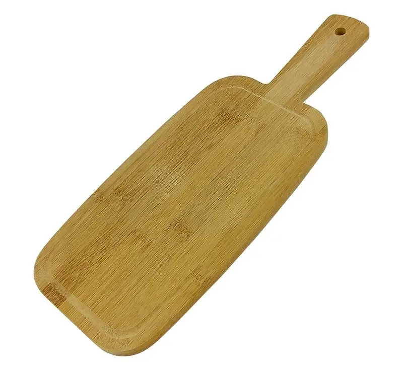Mini Bamboo Cutting Paddle with Juice Groove – Compact Prep Surface