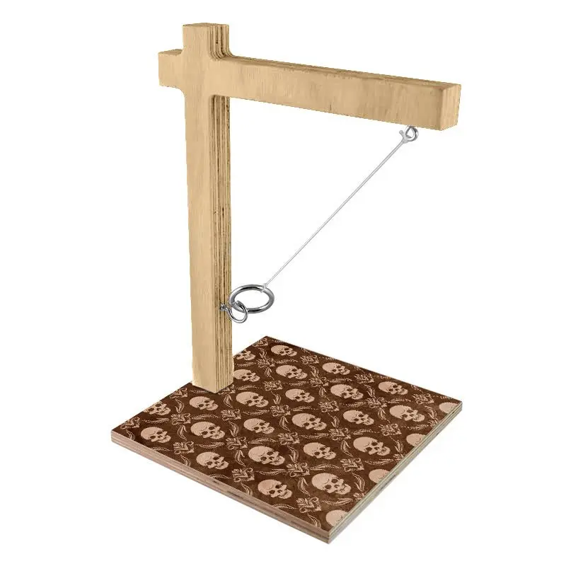Mini Skull-Theme Ring Toss Game for Desktop or Tabletop Use