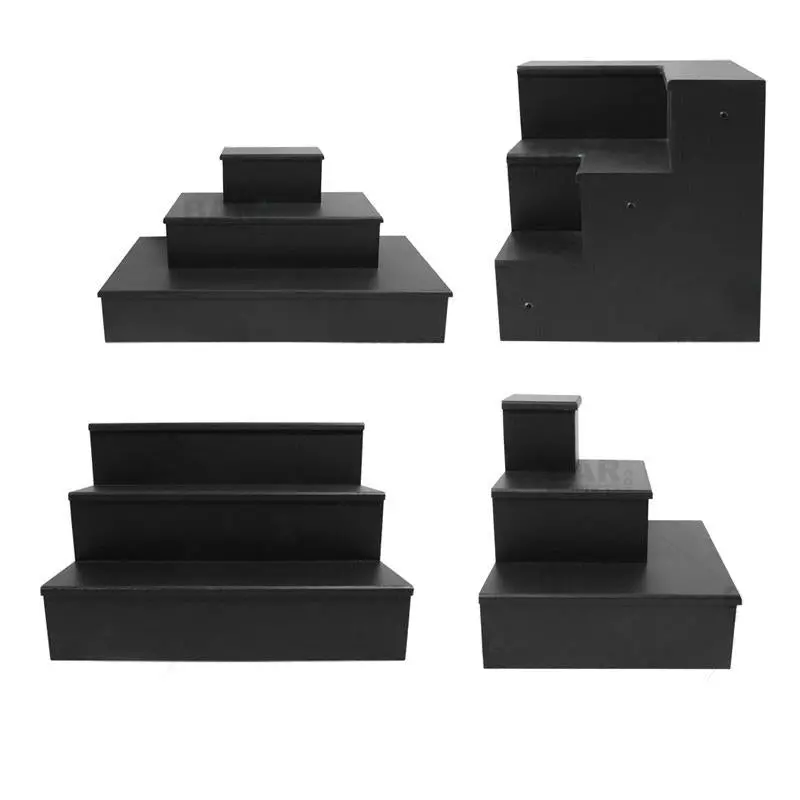 MixMaster™ Black 3-Tier Modular Wooden Liquor Shelf Unit