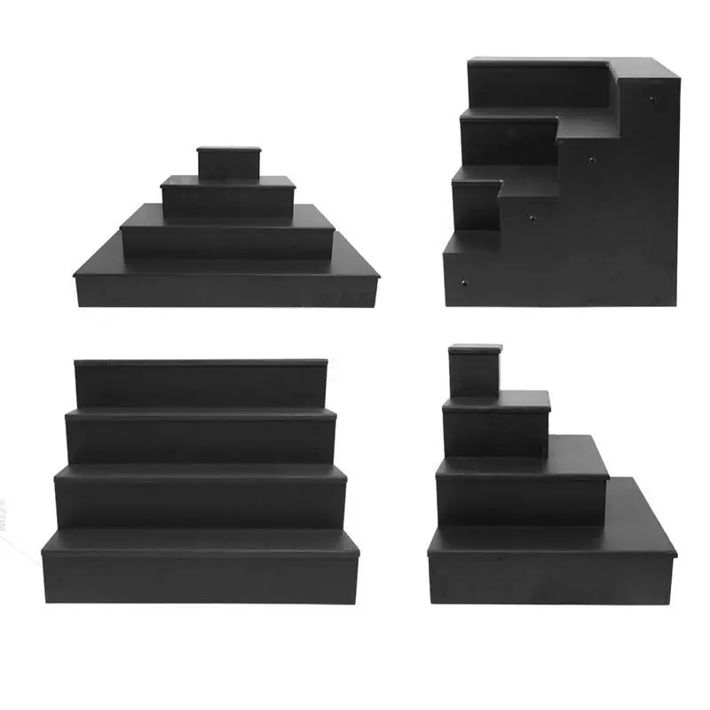 MixMaster™ Black 4-Tier Adjustable Wooden Liquor Shelf Display