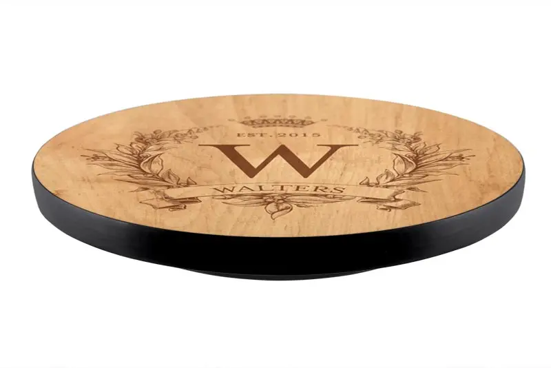 Monogrammed Lazy Susan – Add Your Initials, 3 Size Choices, Handcrafted in USA