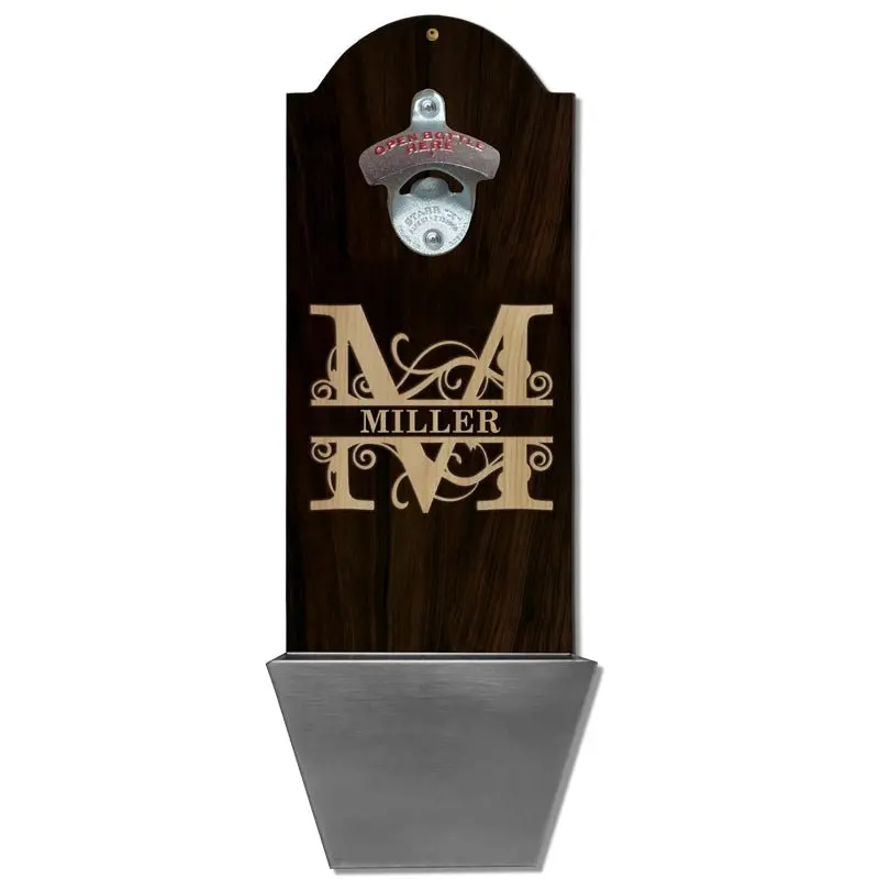 Monogrammed Round-Top Cap-Catcher Plaque for Family Display
