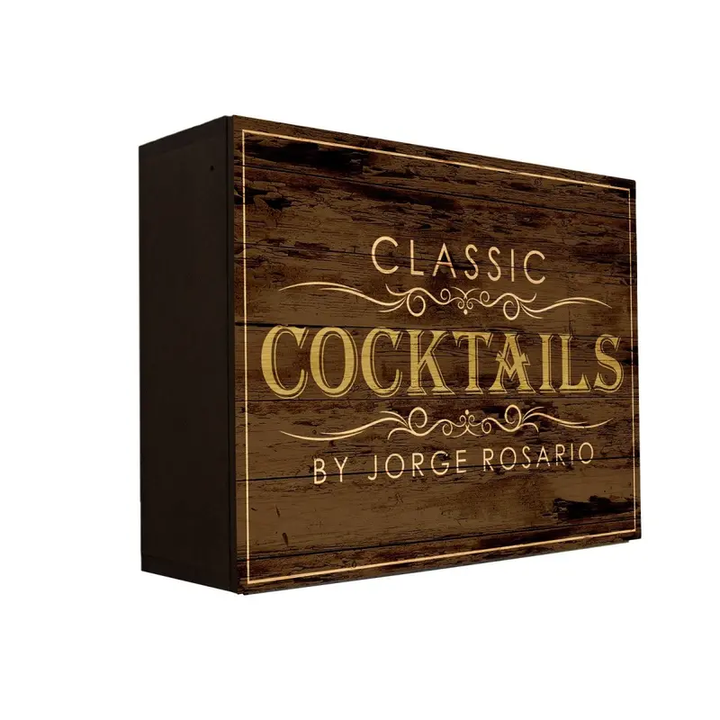 Murphy Walbar Classic Cocktail-Themed Wall Bar – 24″ x 18″, Made in USA