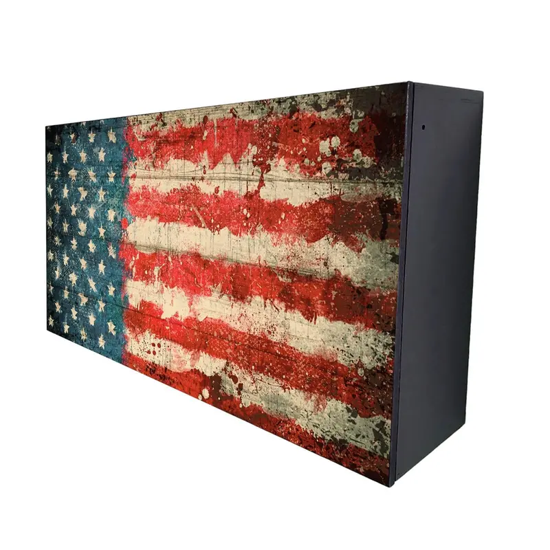 Murphy WalBAR™ Distressed American Flag Bar Feature – Handmade in USA