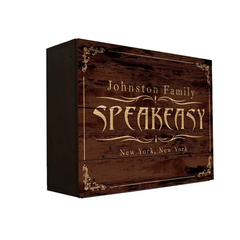 Murphy Walbar Speakeasy-Style Wall Bar – 24″ x 18″, Personalized Design, Handcrafted in USA