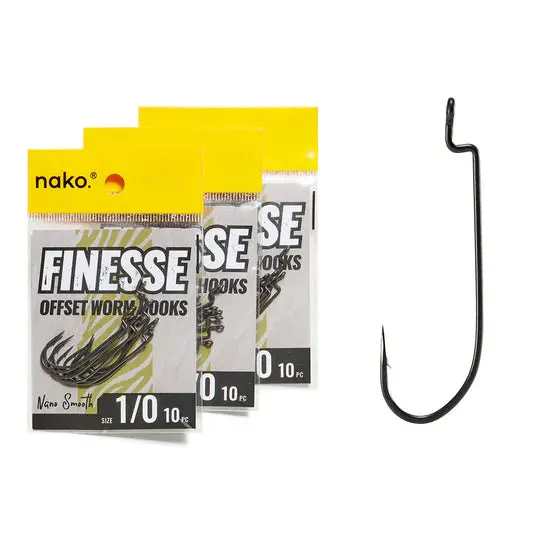 Nako Finesse Offset Worm Hooks – Standard Gauge