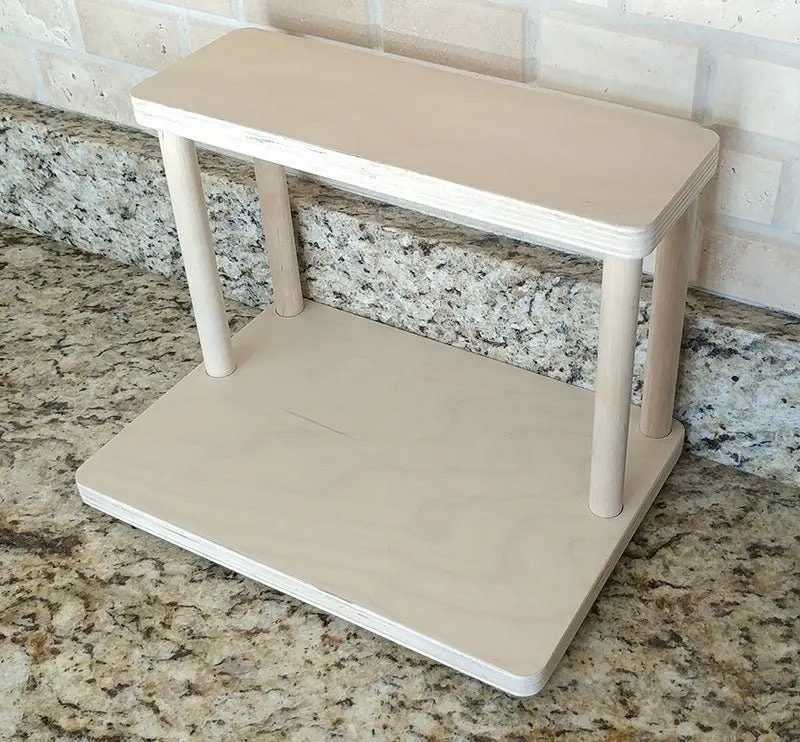 Natural Wood 12-Inch Straight Counter Caddy with Barista-Themed Design