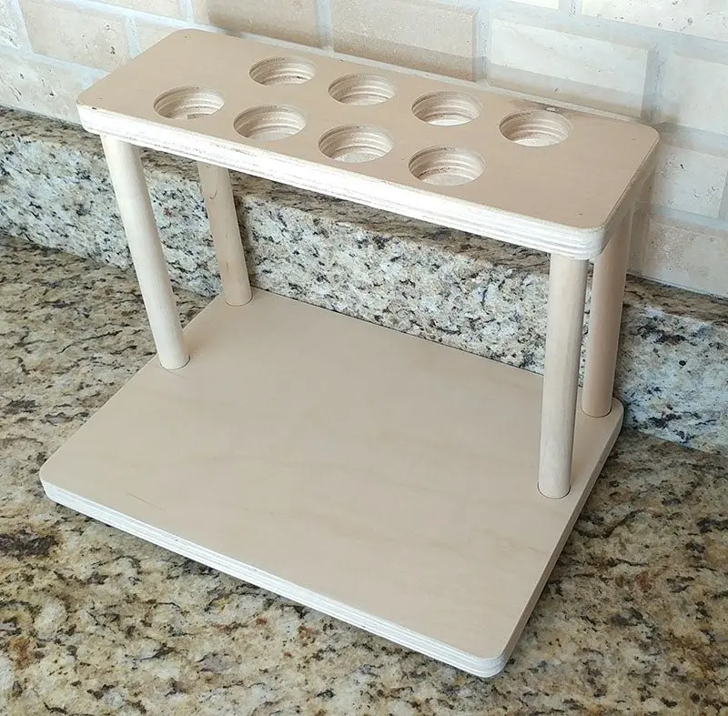 Natural Wood 12-Inch Straight Counter Caddy with K-Cup Holes