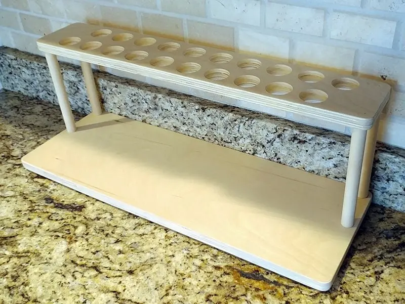 Natural Wood 24-Inch Straight Counter Caddy with K-Cup Holes