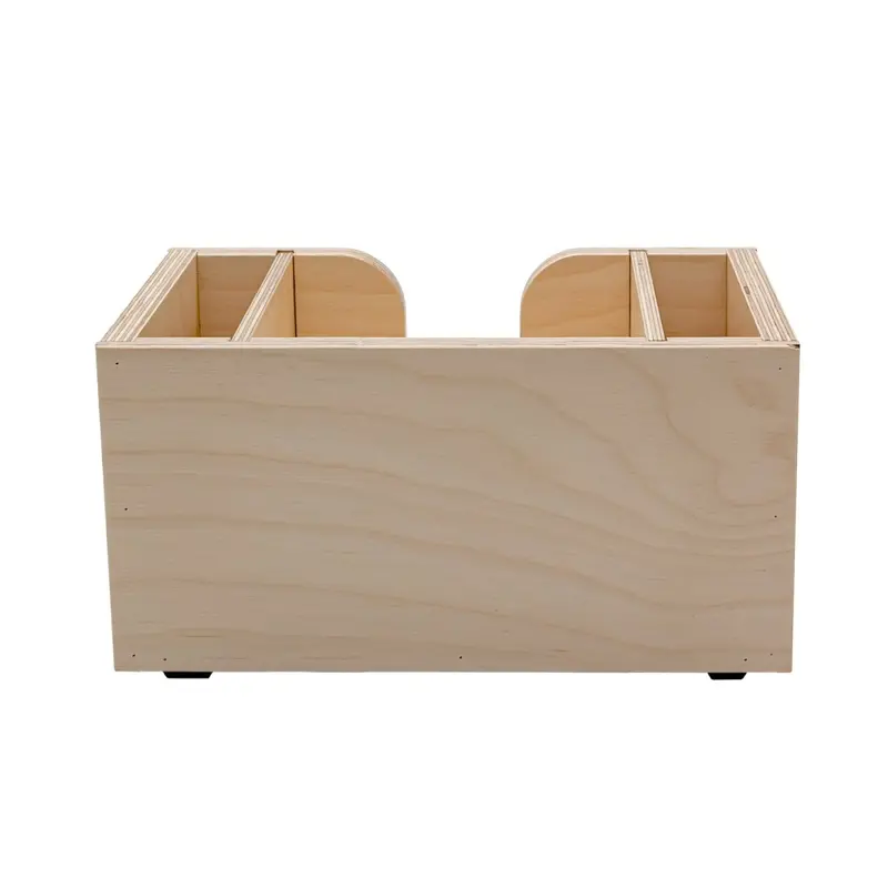 Natural Wood Bar Napkin and Straw Organizer Caddy
