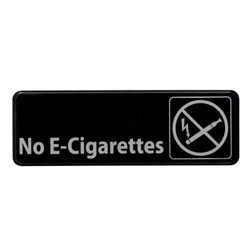 No E-Cigarettes Policy Sign – 9 Inch by 3 Inch Warning Display