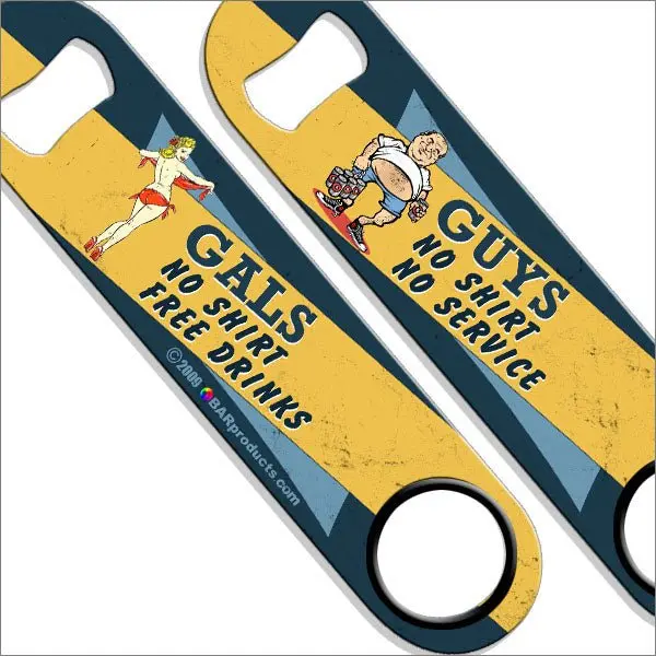‘No Shirt’ Speed Bottle Opener and Bar Key – Playful Bar Accessory