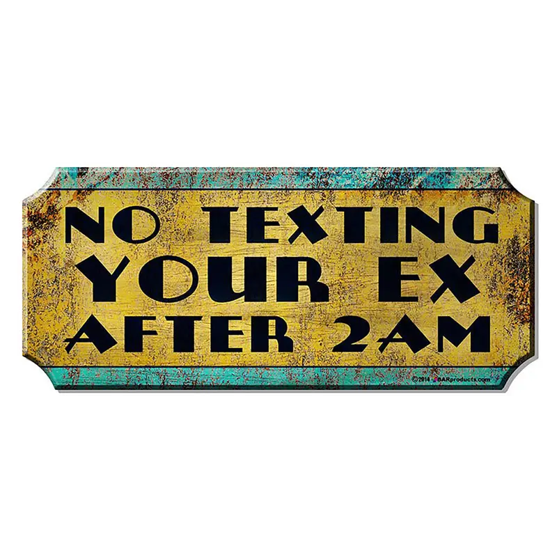 No Texting Your EX – Playful Wooden Wall Plaque Sign